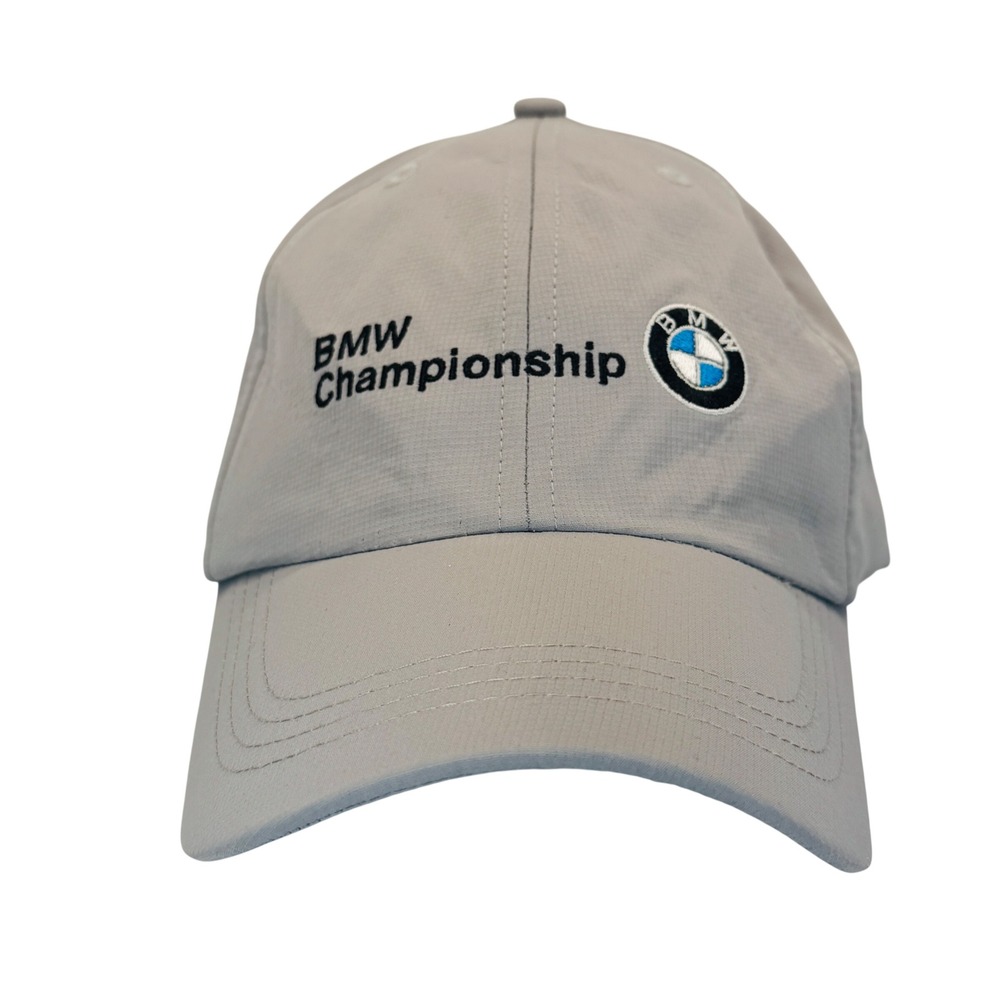 BMW Championship Golf Hat Lids Gray Polyester Ripstop Performance Strapback‎ Cap